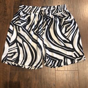 Zebra Print Sweat Shorts